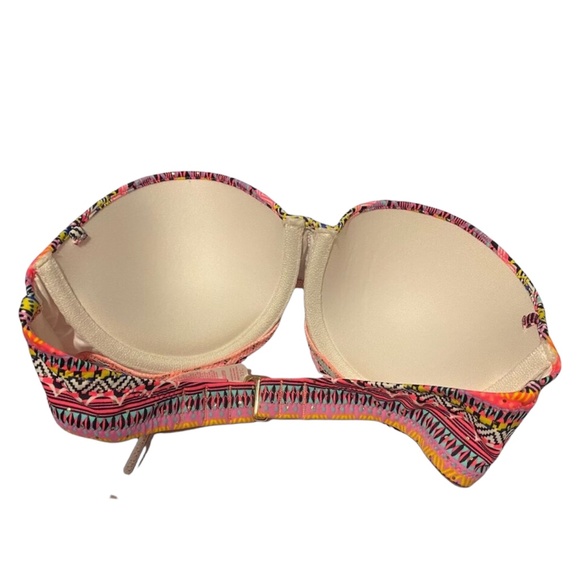 Victoria's Secret Multi Zig Zag Foil Flirt Bandeau Swim Top 32C - Picture 2 of 2
